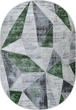 Ковер 37515A, 2*2,9, OVAL, GREEN FLS / L.GREY